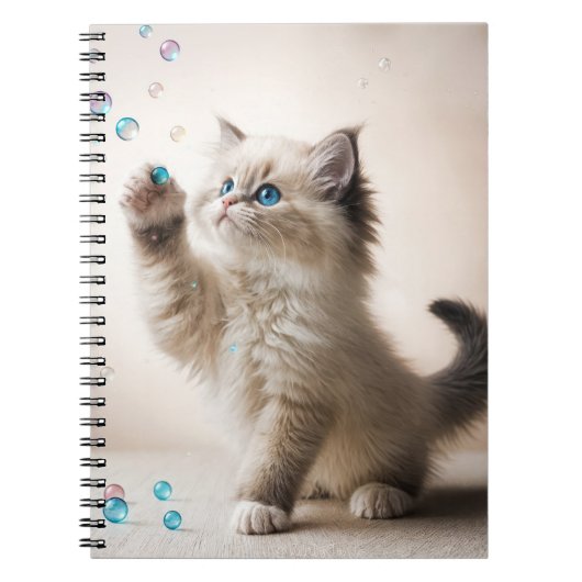 Ragdoll Kitten mit Seifenblasen Notizblock (Vorderseite)