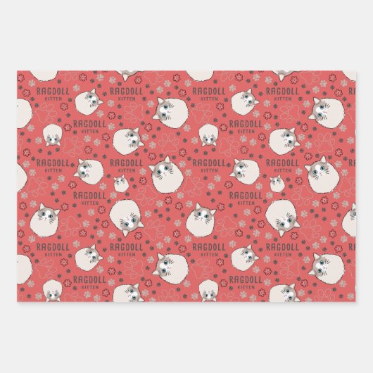 Ragdoll Kitten Packpapier Sheets Geschenkpapier Set (Vorderseite 3)