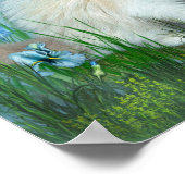 Ragdoll Kitty and Hummingbirds Art Poster/Print Poster (Ecke)