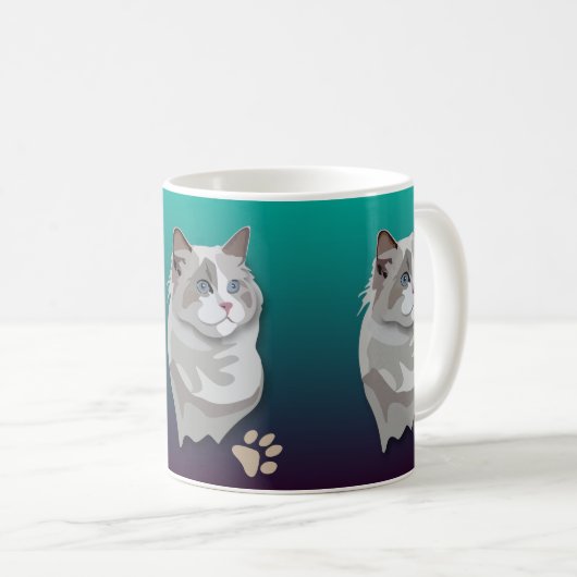 Ragdoll Kitty-Katzen-Tasse Kaffeetasse (VorderseiteRechts)