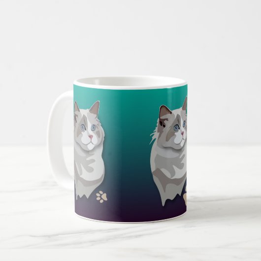 Ragdoll Kitty-Katzen-Tasse Kaffeetasse (Vorderseite Links)