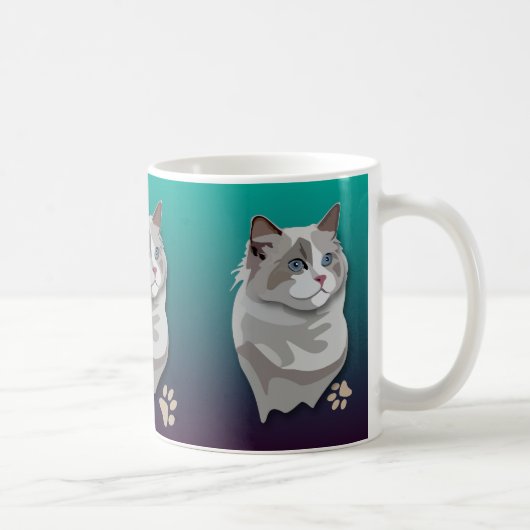 Ragdoll Kitty-Katzen-Tasse Kaffeetasse (Rechts)