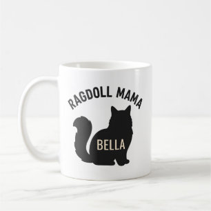 Ragdoll-Mama-Katze-Silhouette Personalisierter Nam Kaffeetasse