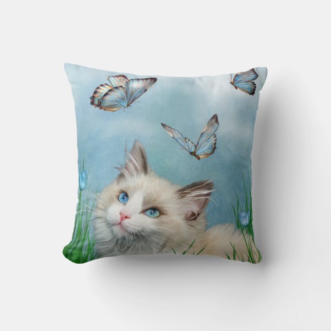 Ragdoll Miezekatze-und Kissen (Vorderseite)