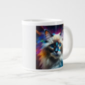 Ragdoll-Rasse des Hintergrunds der Katzenkolbenexp Jumbo-Tasse (Vorderseite Rechts)