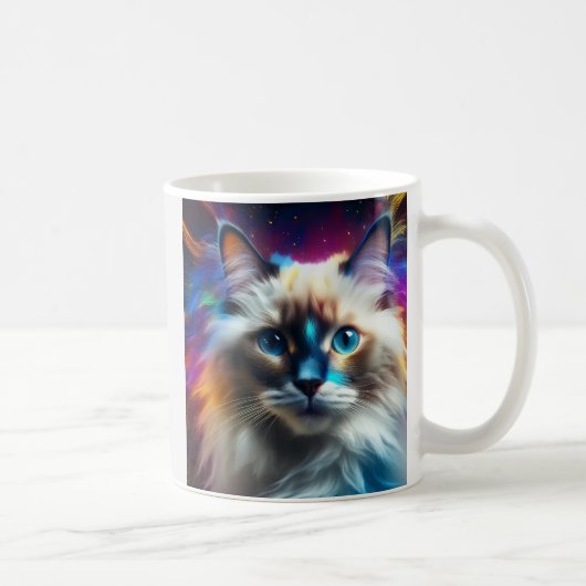 Ragdoll-Rasse des Hintergrunds der Katzenkolbenexp Kaffeetasse (Rechts)