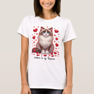 Ragdoll Romance: Valentine's Day Heartfelt Paws T-Shirt