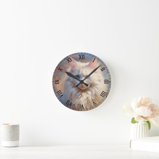 Ragdoll Runde Wanduhr (Zuhause)