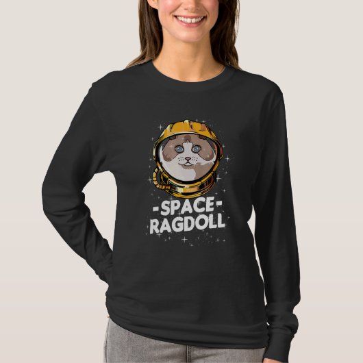 Ragdoll Space Astronaut Cat Mama T-Shirt (Vorderseite)
