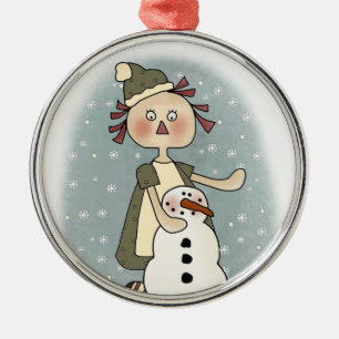 Ragdoll und Snowman Ornament