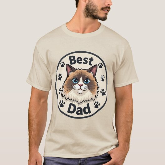 Ragdoll Vater, zweifarbig T-Shirt (Vorderseite)