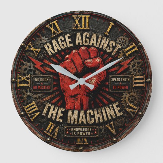 Rage Against the Machine Protest Art Große Wanduhr (Vorderseite)