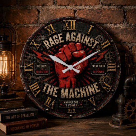 Rage Against the Machine Protest Art Große Wanduhr