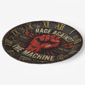 Rage Against the Machine Protest Art Pappteller (Schrägansicht)