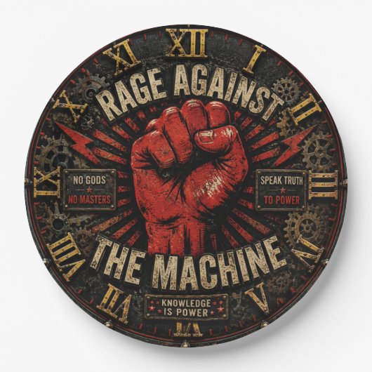 Rage Against the Machine Protest Art Pappteller (Vorderseite)
