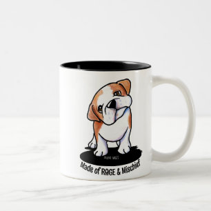 Rage and Mischief Bulldog Zweifarbige Tasse