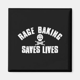 Rage-Backen rettet lebenden Schädel Lustiger Bäcke Magnet
