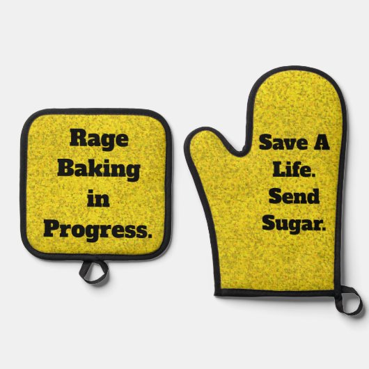 Rage Baking Oven Mitt and Pot Holder Set (Vorderseite)
