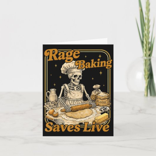 Rage Baking rettet Live Funny Chaos Kitchen Karte (Vorderseite)