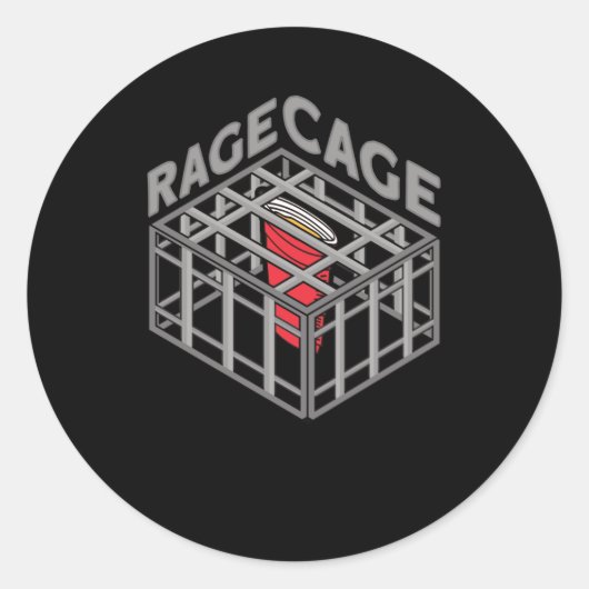 Rage Cage Drink Alcohol Party Drinking Game Runder Aufkleber (Vorderseite)