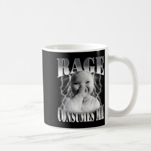 Rage Consumes Me Funny Ai Baby Holding Laugh Brain Kaffeetasse (Rechts)
