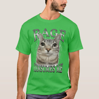 Rage Consumes Me Lustig Silly Staring Cat Meme Fra T-Shirt