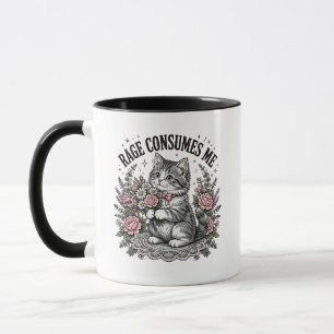 Rage Consumes Me Lustige Katzen-Tasse - Vintage Fl Tasse