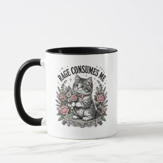 Rage Consumes Me Lustige Katzen-Tasse - Vintage Fl Tasse