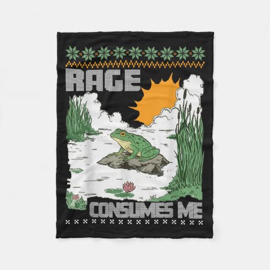 Rage Consumes Me Ugly Christmas Sweaters Funny Fro Fleecedecke (Vorderseite)