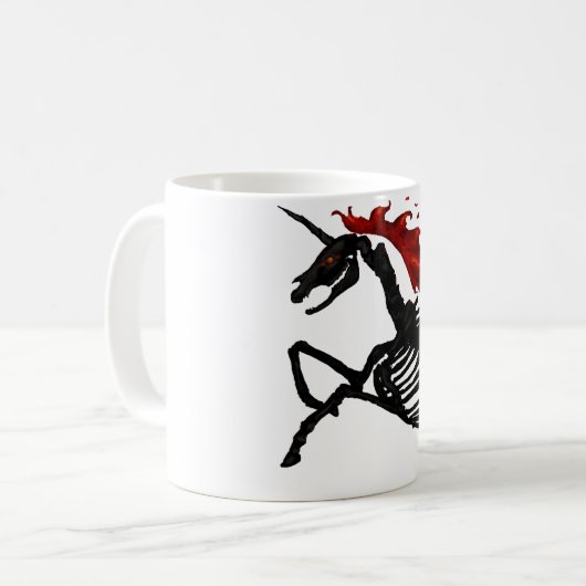 Rage - Einhornskelett Kaffeetasse (Vorderseite Links)