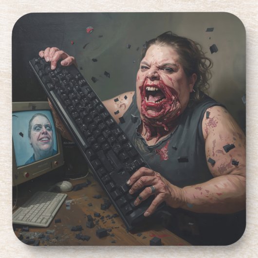 Rage Error: System Failure - Ctrl Alt Delirium Getränkeuntersetzer (Vorderseite)