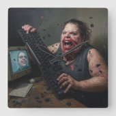 Rage Error: System Failure - Ctrl Alt Delirium Quadratische Wanduhr (Vorderseite)