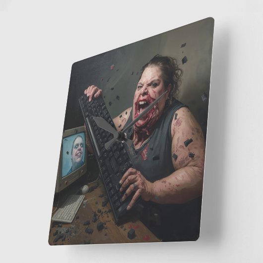 Rage Error: System Failure - Ctrl Alt Delirium Quadratische Wanduhr (Winkel)