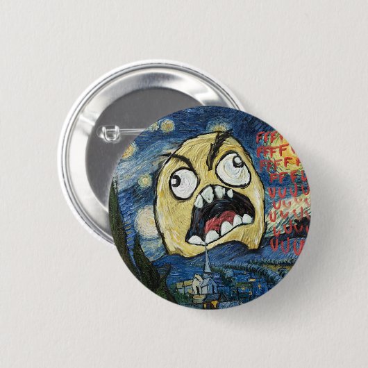 Rage Face Meme Comic Klassische Malerei Button (Vorne & Hinten)