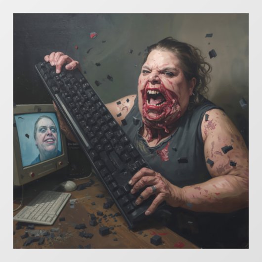 Rage-Fehler: Systemversagen - Ctrl Alt Delirium Fensteraufkleber (Blatt)