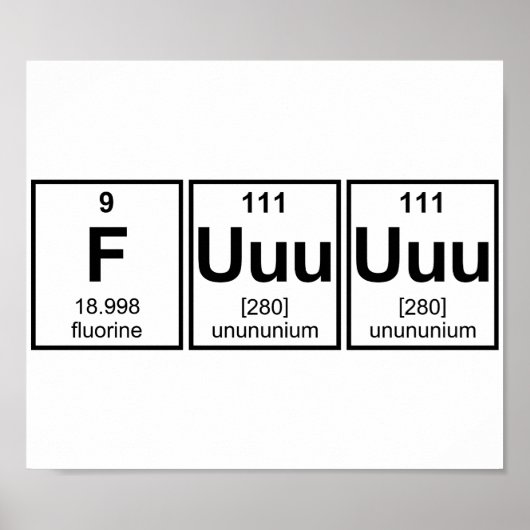 Rage Fuuuu Periodic Table Element Symbols Poster (Vorne)
