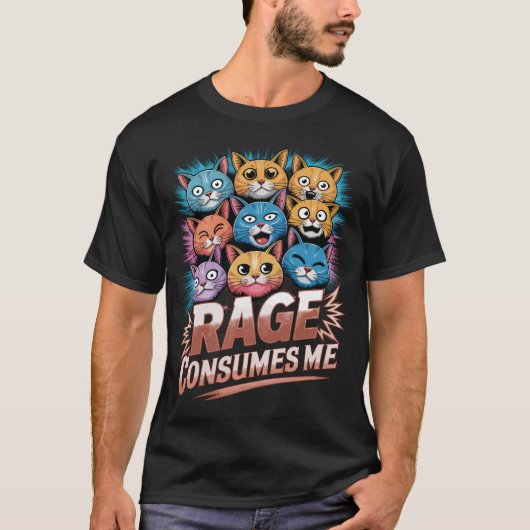 Rage konsumiert mich - Funny Angry Cat Lover Gesch T-Shirt (Vorderseite)