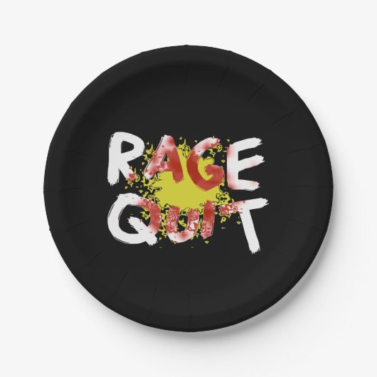 Rage Quit Pappteller (Vorderseite)