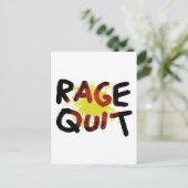 Rage Quit Postkarte (Stehend Vorderseite)