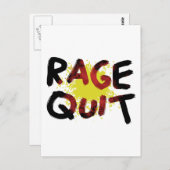 Rage Quit Postkarte (Vorne/Hinten)