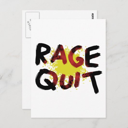 Rage Quit Postkarte (Vorne/Hinten)