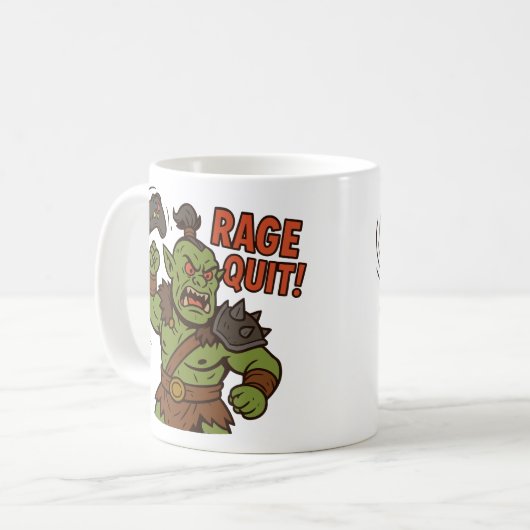 Rage Quit Tasse D&D Barbarian Funny Geschenk (Vorderseite Links)
