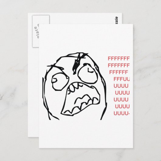 Rage Troll Postkarte (Vorne/Hinten)