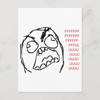 Rage Troll Postkarte