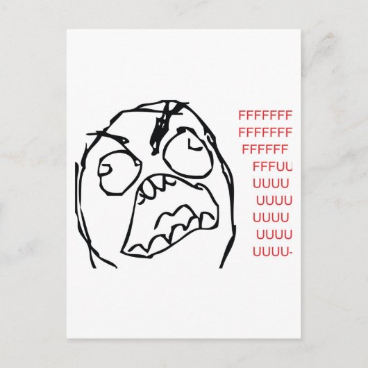 Rage Troll Postkarte (Vorderseite)