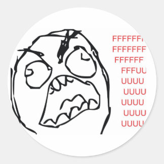 Rage Troll Runder Aufkleber