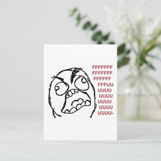 Rage Typ fuuu fuuuu Postkarte (Stehend Vorderseite)