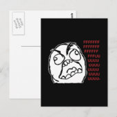 Rage Typ fuuu fuuuuu Postkarte (Vorne/Hinten)