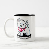 Rage und Mischief Westie Zweifarbige Tasse (Links)
