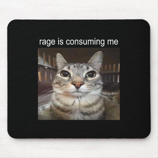 Rage verzehrt mich Albern, wenn ich Cat Meme stehe Mousepad (Vorne)